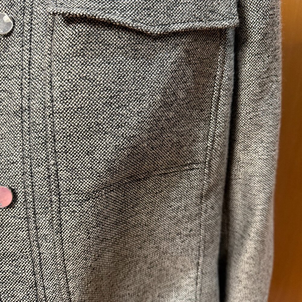 WMN 12 Anne Klein Tweed Lined Jacket Blazer Button Front Black/Gray nwot - Picture 3 of 13